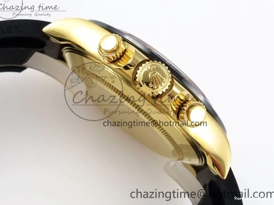 0420 DAYTONA 116518 APSF 1:1 BEST EDITION YG BLACK DIAL ON OYSTERFLEX RUBBER STRAP SH OnTrend 1784